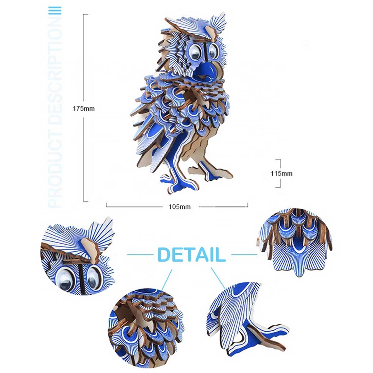 3D Wooden Owl Puzzle