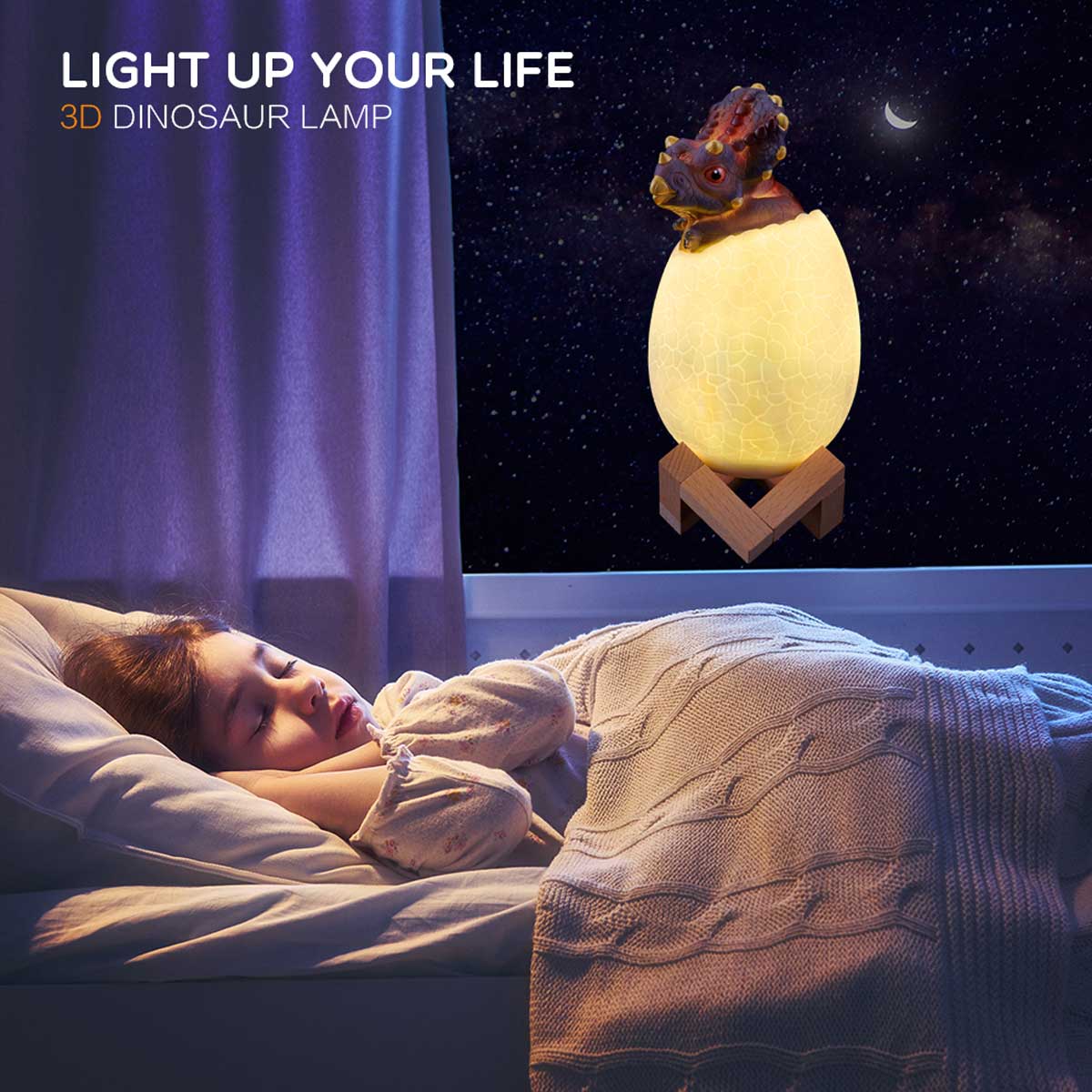 3D Dinosaur Triceraptor LED Lamp