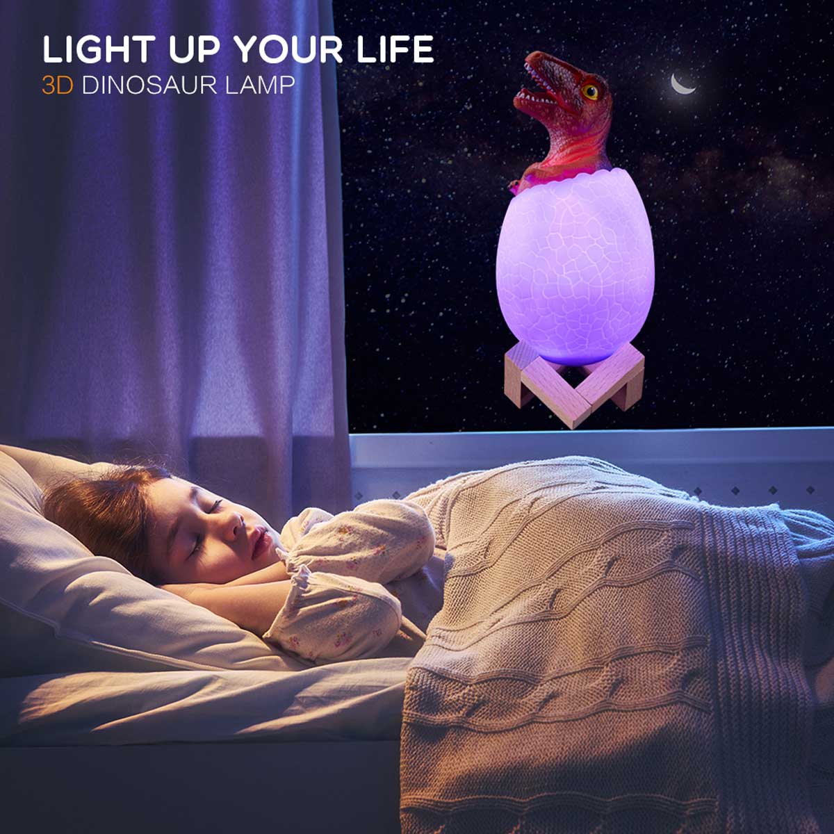 3D Dinosaur Velociraptor LED Lamp