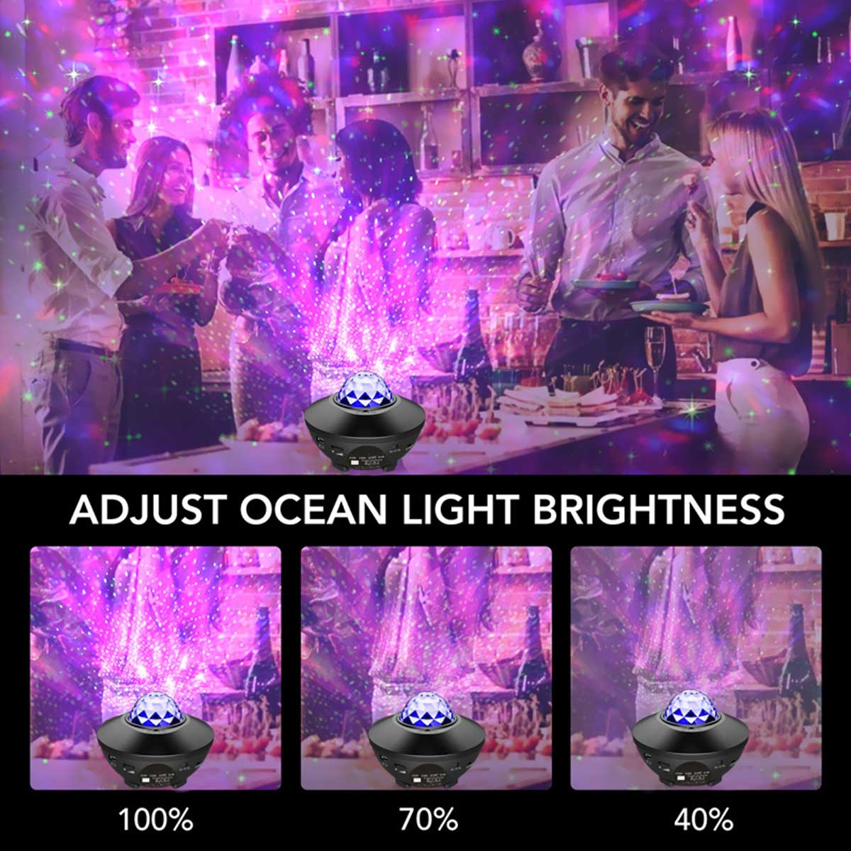 LED Laser Wave Sky Projector