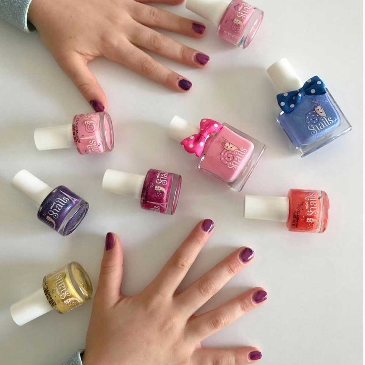 Mini 6 Pack Washable Nail Polish (Snails) for kids