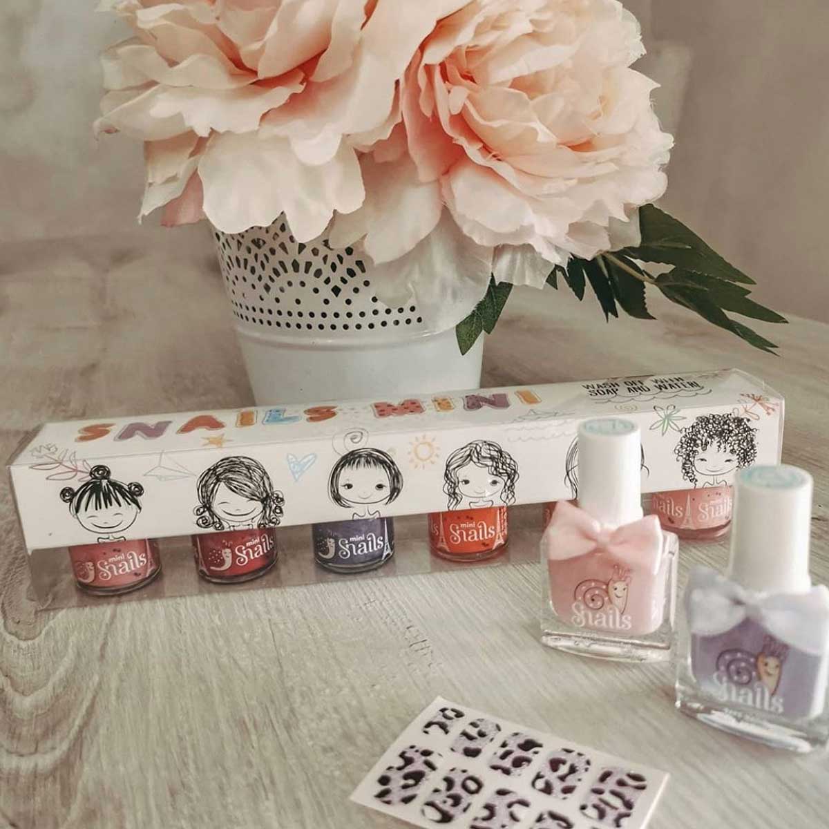 Mini 6 Pack Washable Nail Polish (Snails) for kids