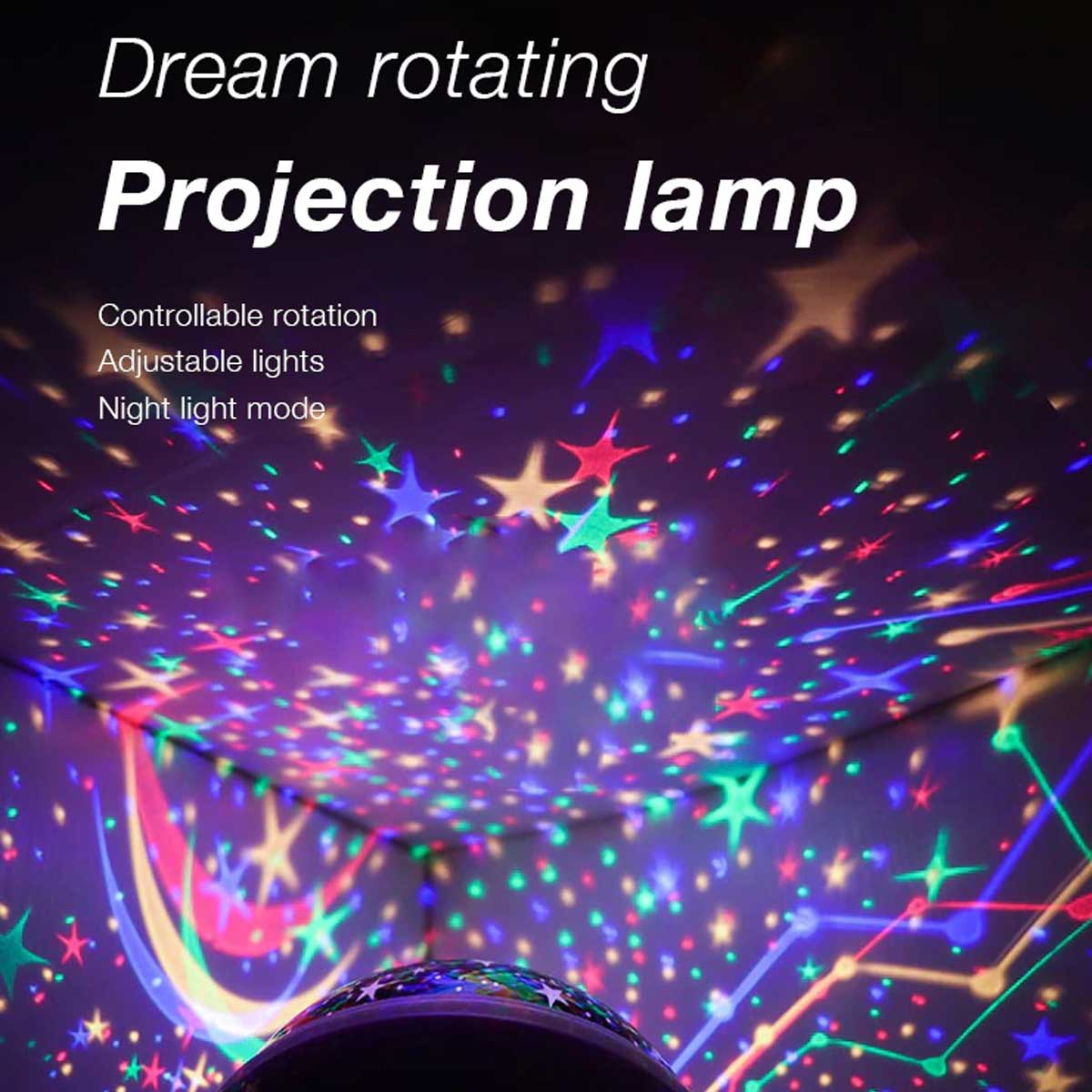 360° Rotation Night Light Star Projector Purple