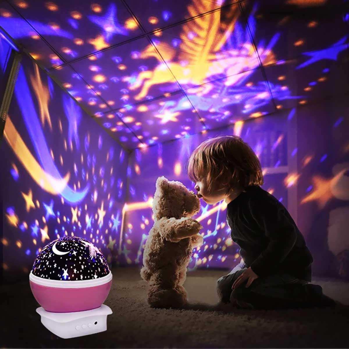 360° Rotation Night Light Star Projector Unicorn Pink