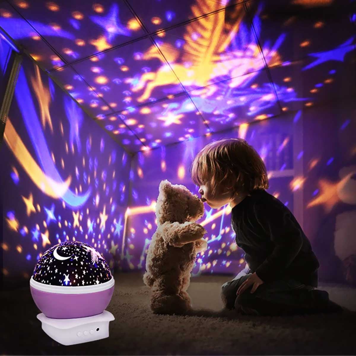 360° Rotation Night Light Star Projector Unicorn Purple