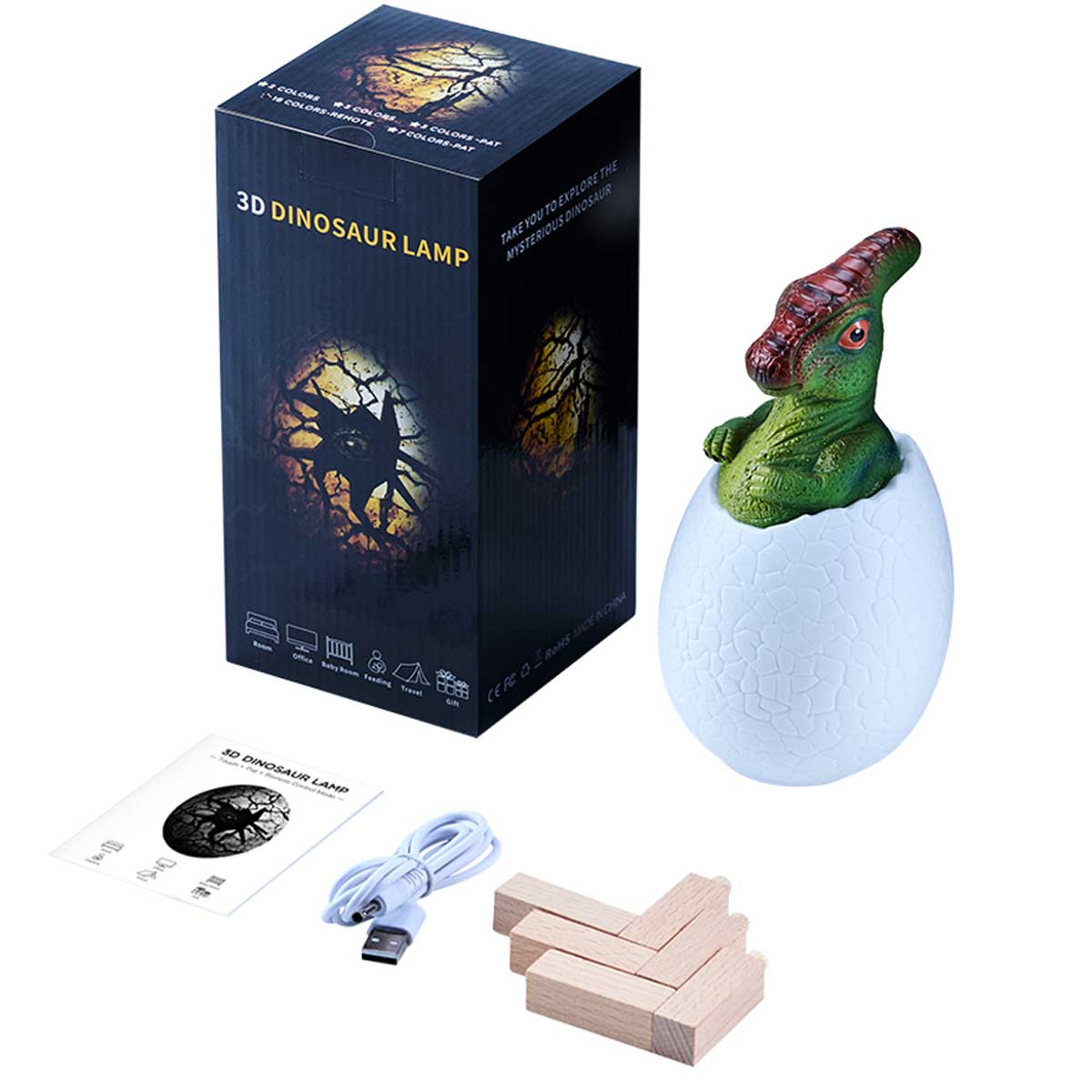 3D Dinosaur Parasaurolophus LED Lamp