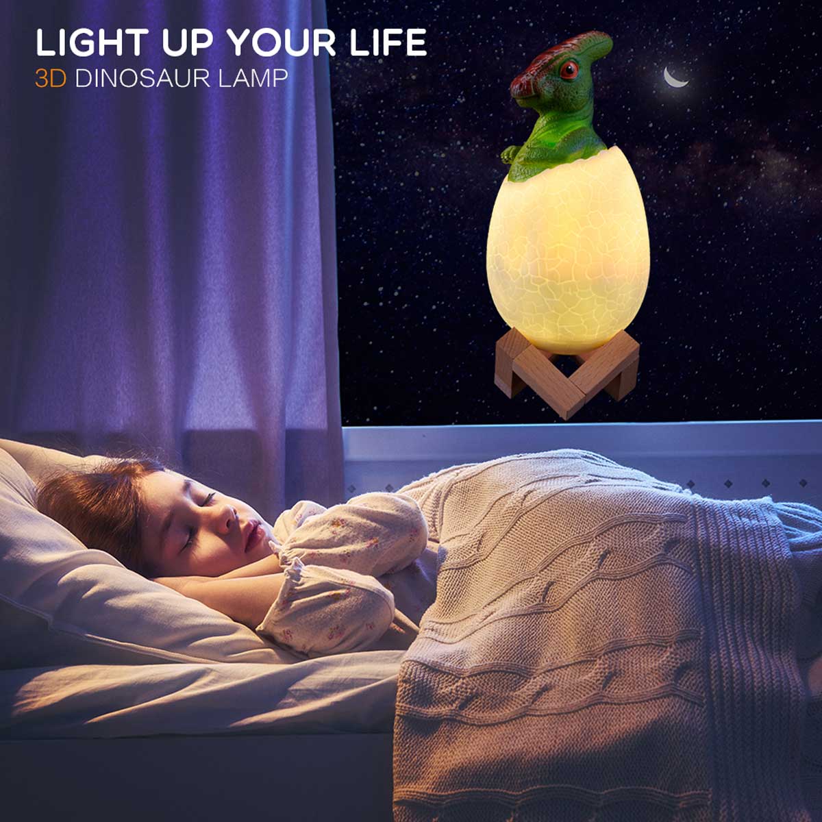 3D Dinosaur Parasaurolophus LED Lamp