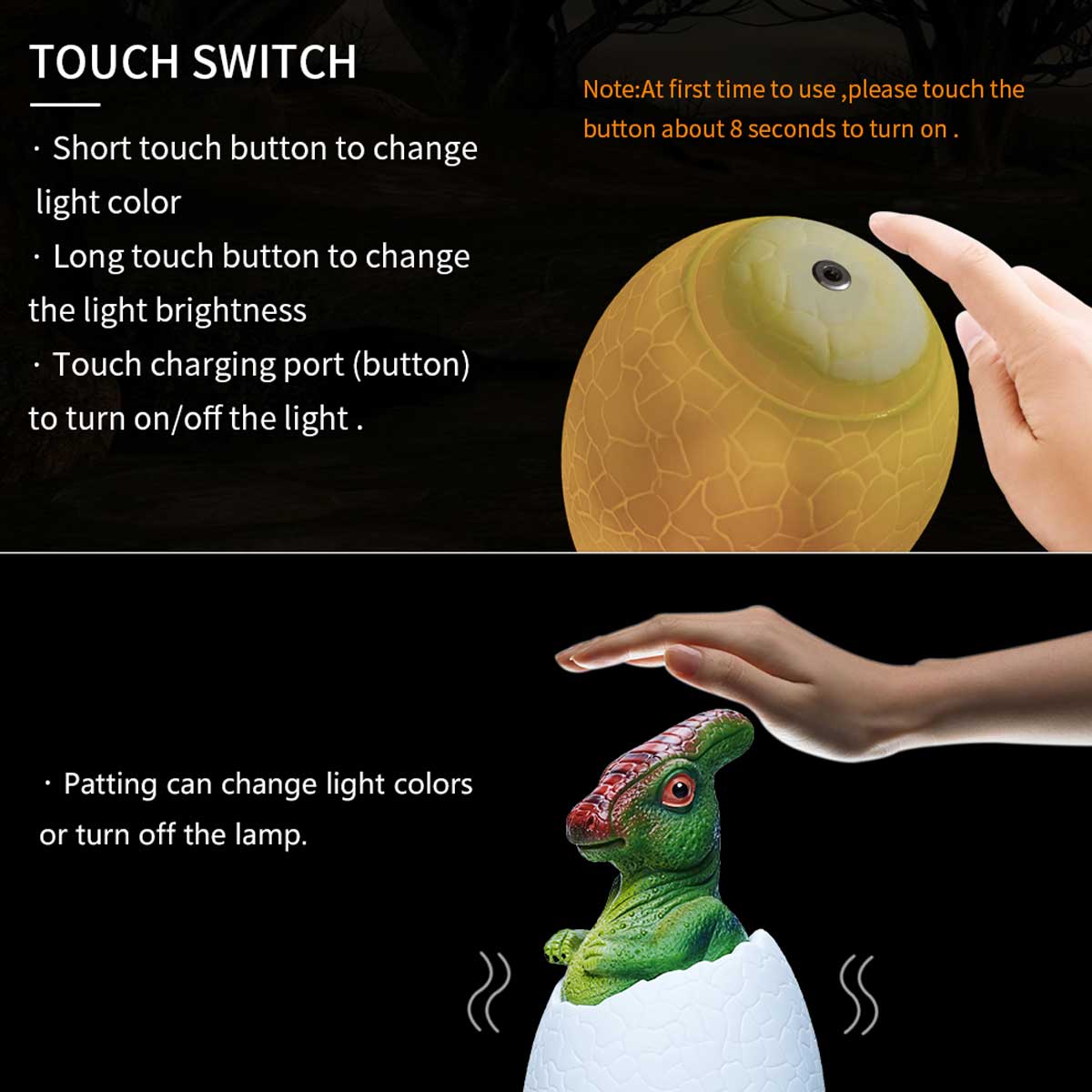 3D Dinosaur Parasaurolophus LED Lamp