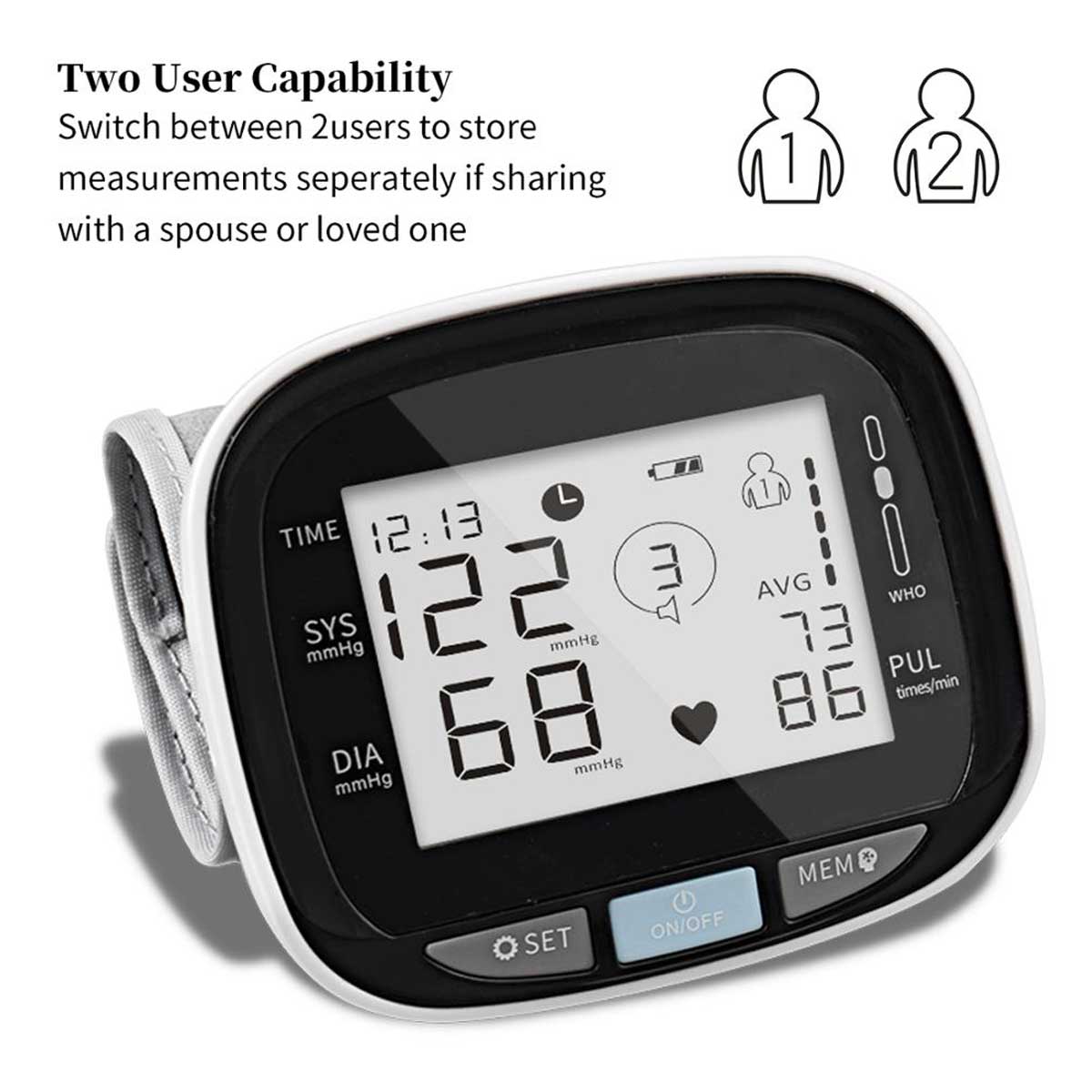 Wrist Blood Pressure / Heart Rate Monitor